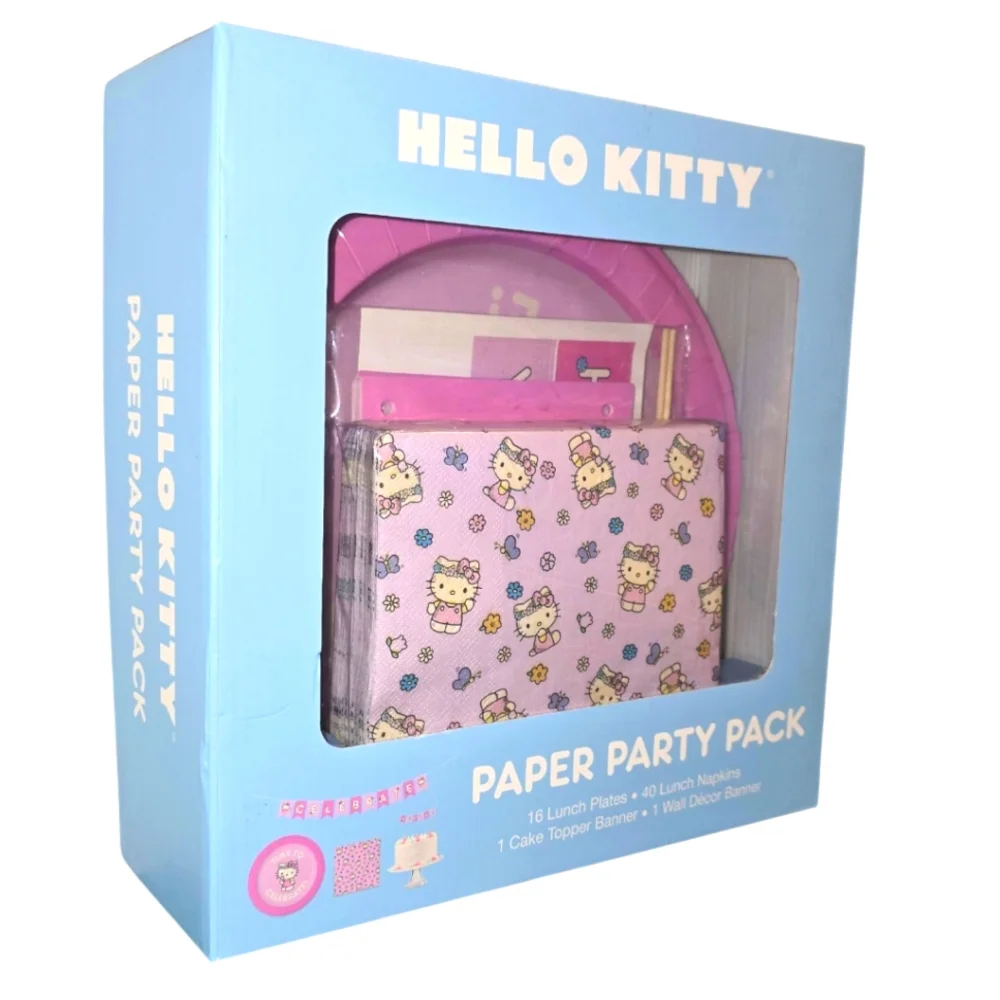 Hello Kitty Pink Paper Party Pack - 58 total Pieces